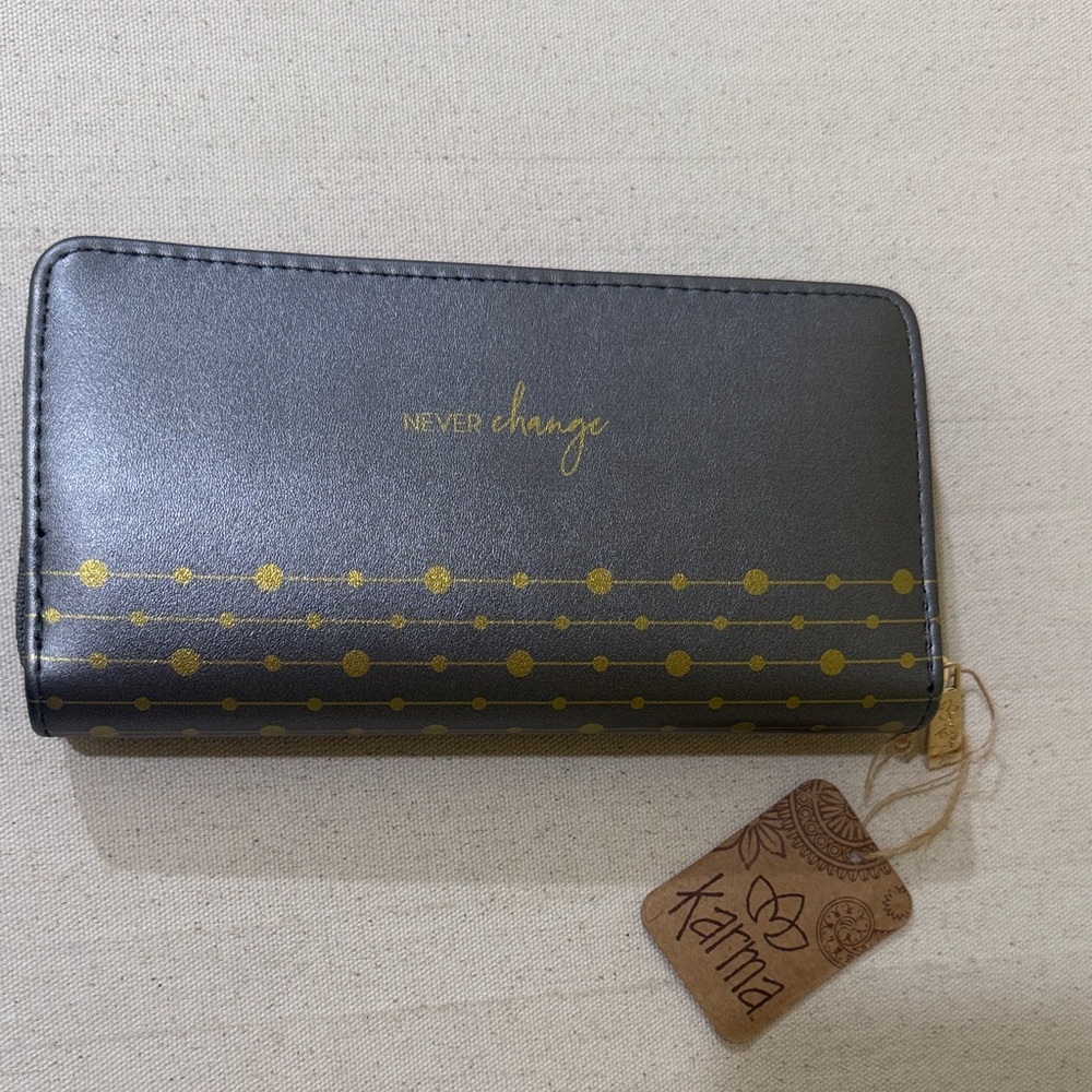 Karma Gray and Gold Women’s Wallet with countless Cardholders & Coins Zip wallet